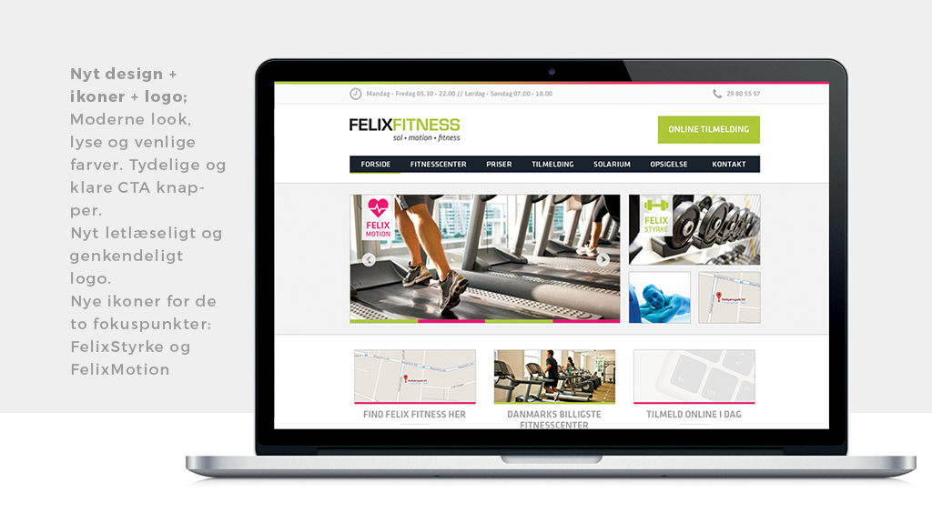 Redesign af Felix Fitness - nyt webdesign